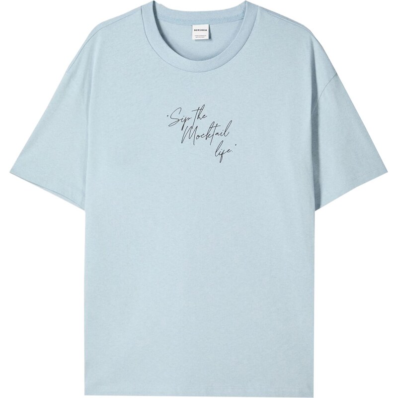 Bershka Tričko nebesky modrá / oranžová / ružová / čierna 65881271