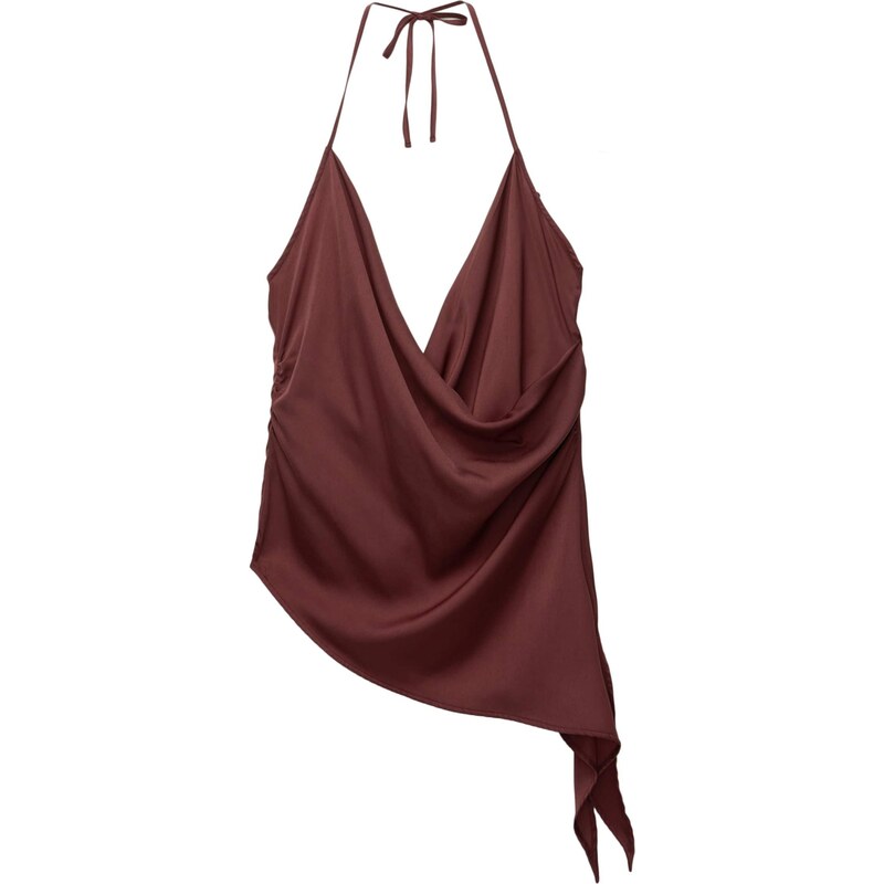 Pull&Bear Top tmavohnedá 65881690