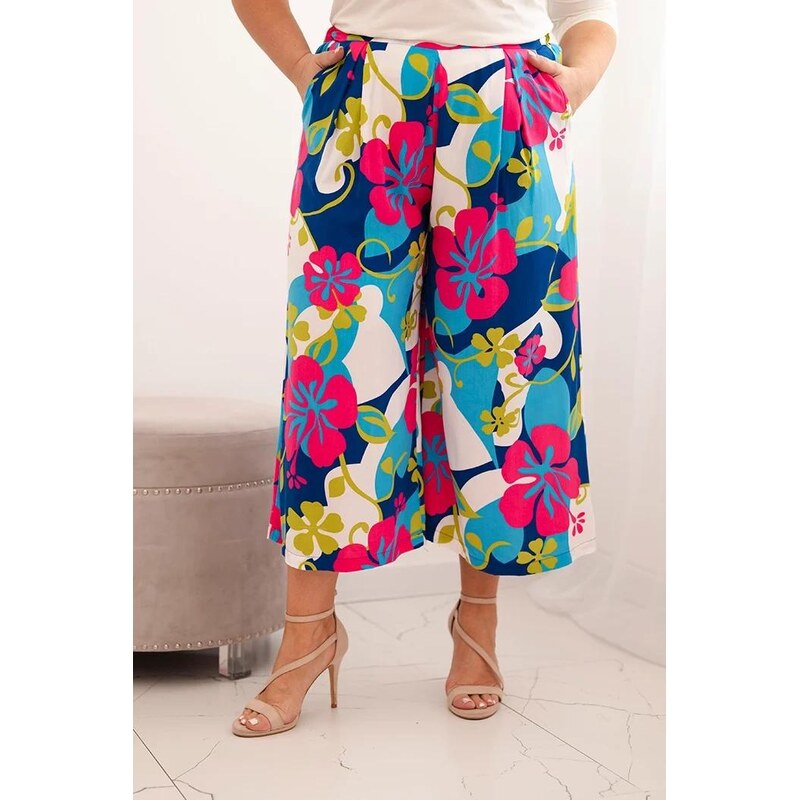 MladaModa Oversize viskózové nohavice s kvetinovým vzorom model MY311 64149866