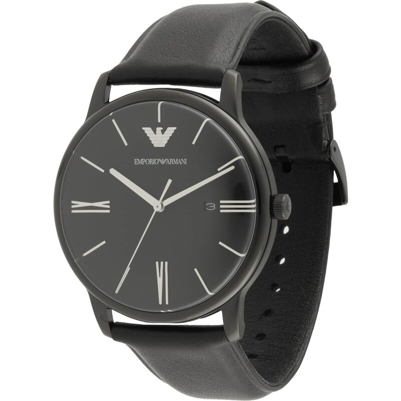 Emporio Armani Analógové hodinky čierna / strieborná 67750543