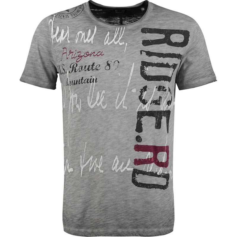 Key Largo Tričko Ridge sivá / vínovo červená / čierna / biela 64153157