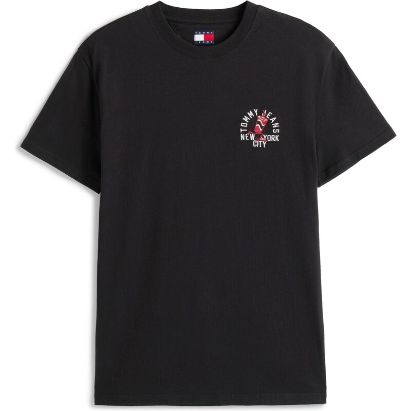 Tommy Jeans Tričko brusnicová / čierna / biela 64153233