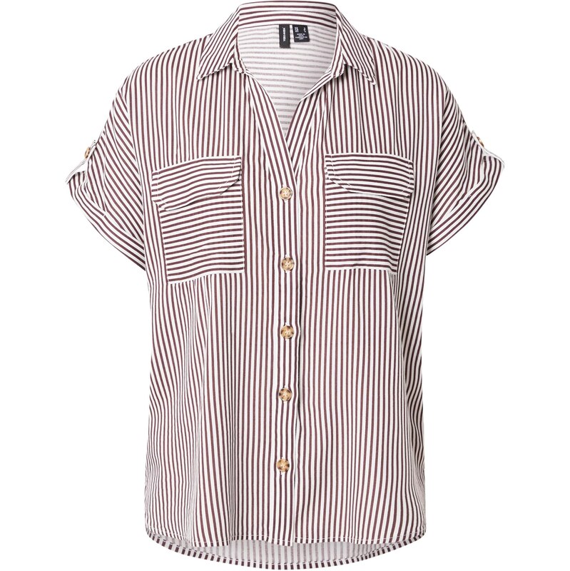 VERO MODA Blúzka VMBumpy vínovo červená / biela 64153399