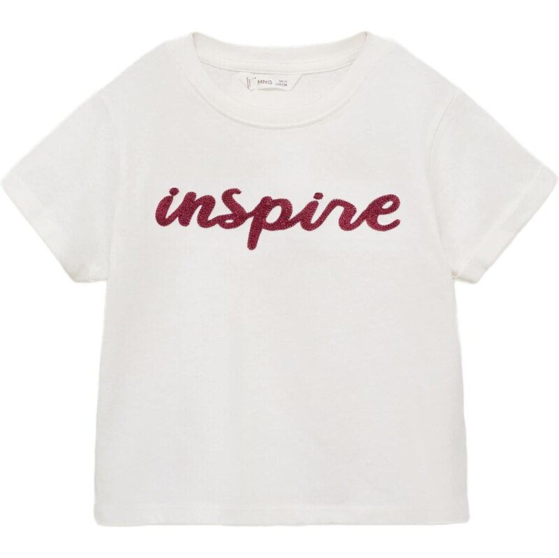 MANGO KIDS Tričko INSPIRE bordová / biela 64153315