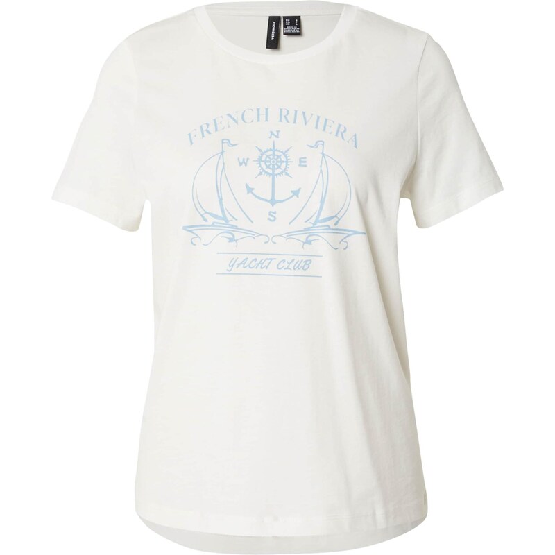 VERO MODA Tričko VMDINA OLLY svetlomodrá / šedobiela 64153420