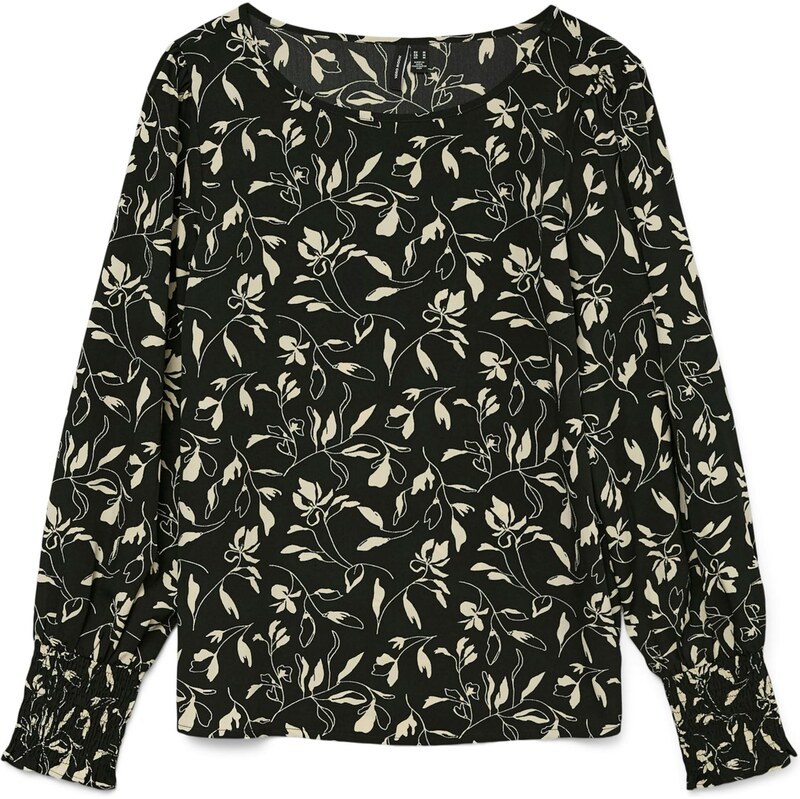 VERO MODA Blúzka VMLYDIA béžová / čierna 64153217