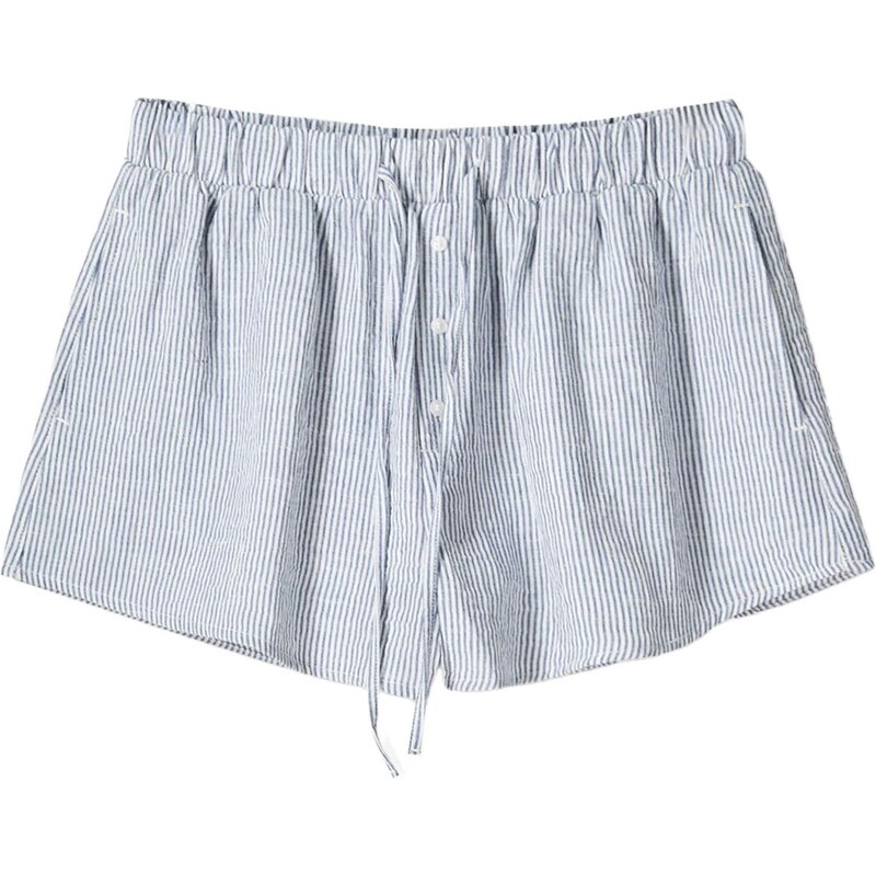 Bershka Nohavice námornícka modrá / biela 65881769