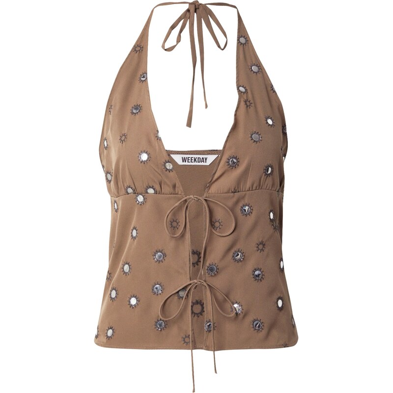 WEEKDAY Top Genas slonová kosť / kapučíno / čierna 66008288