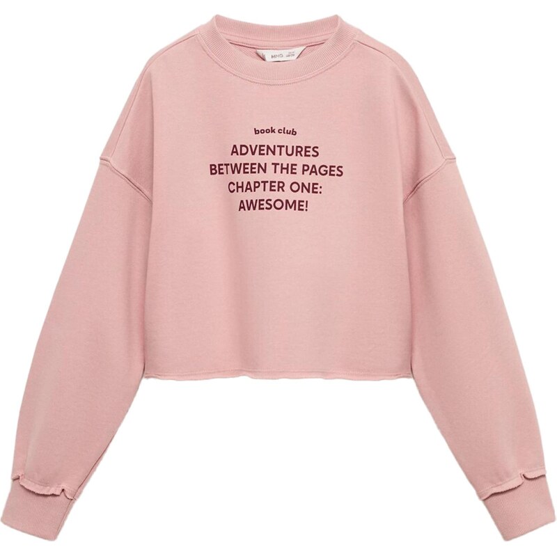 MANGO KIDS Mikina CHAPTER ružová / tmavočervená 64382975