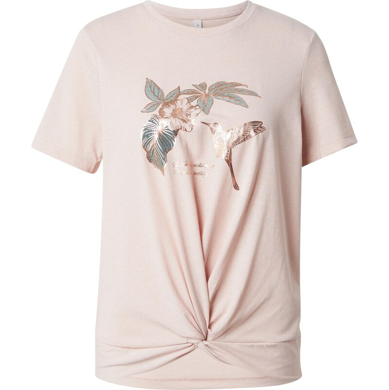 ONLY Tričko ONLCARRIE zlatá / zelená / púdrová 64201914