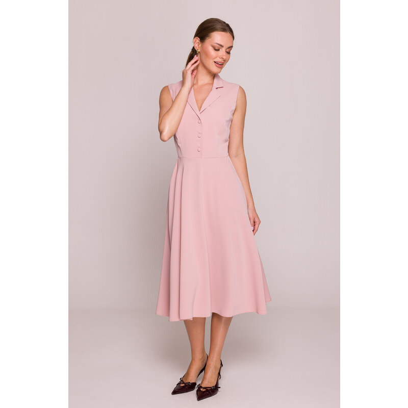 Stylove Midi šaty s otvoreným výstrihom | púdrovo ružová S409 64154944