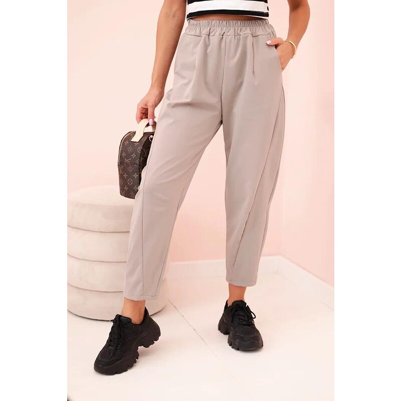 MladaModa Nohavice s vreckami model 6527-1 farba fango 64161894