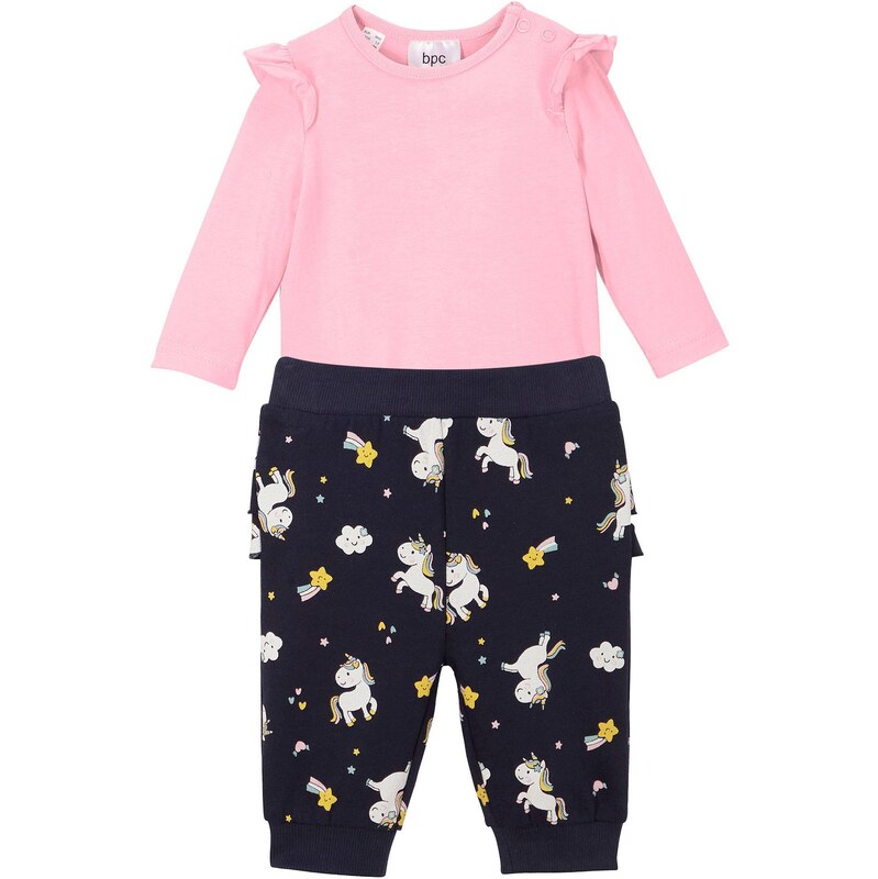 bonprix Detské body s dlhým rukávom+tepláky (2-dielna sada) bio bavlna 45094003