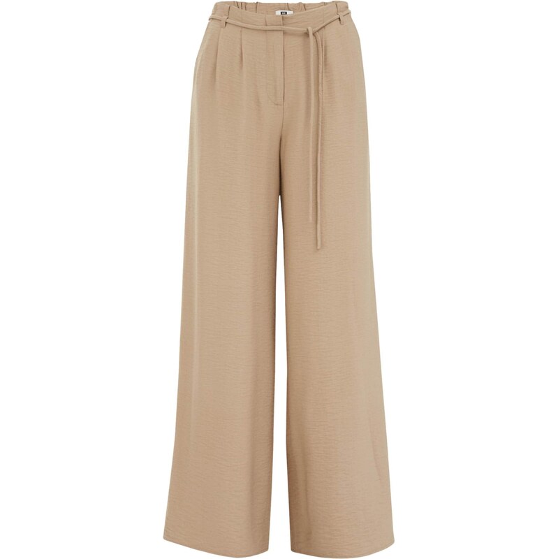 WE Fashion Plisované nohavice svetlohnedá 65881900