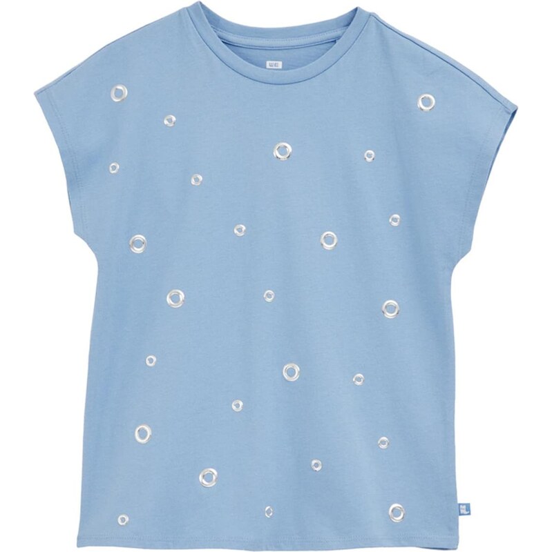 WE Fashion Tričko svetlomodrá / strieborná 65655072