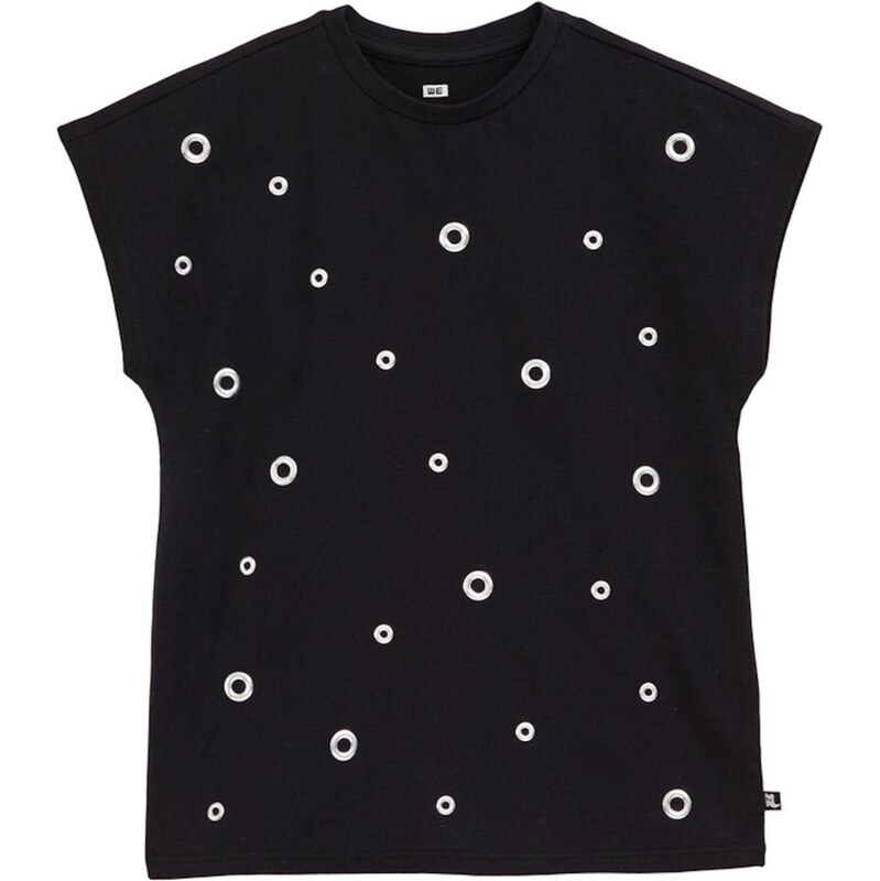 WE Fashion Tričko čierna / strieborná 65655073