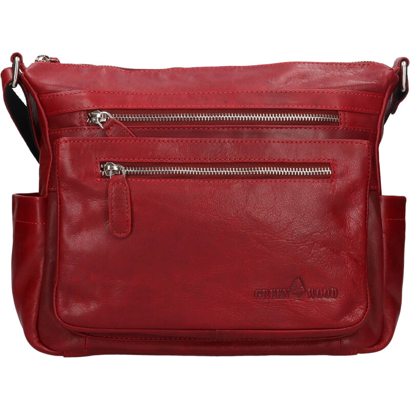 Dámska kožená crossbody kabelka Greenwood Appe - červená 64167655