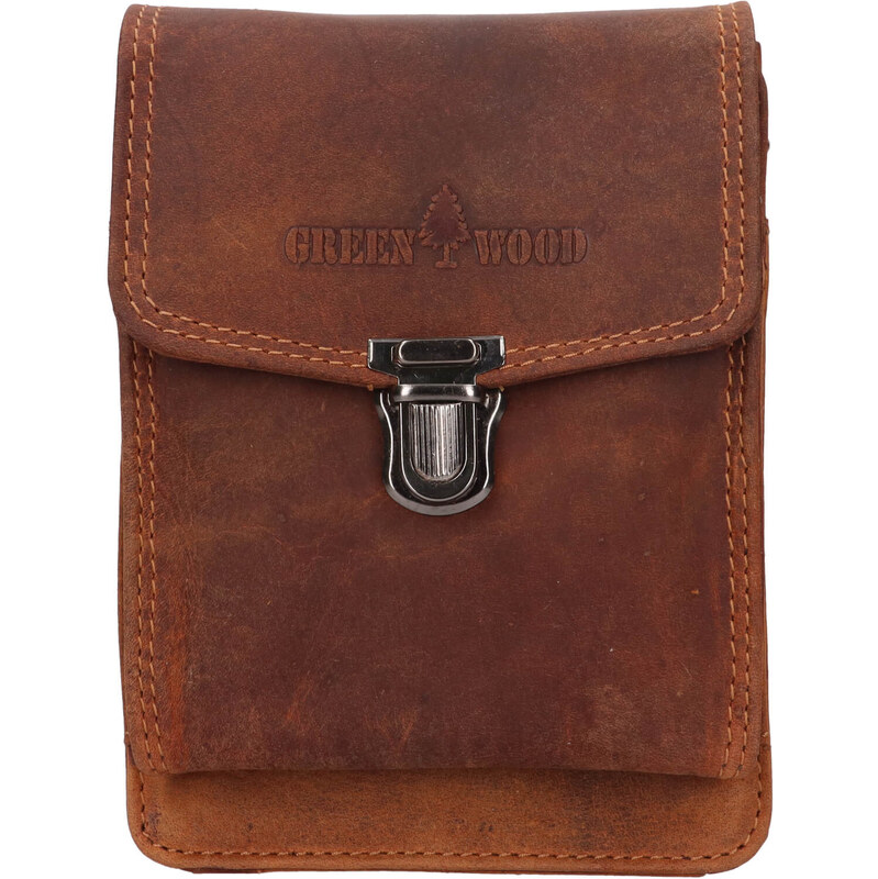 Pánska kožená taška cez rameno Greenwood Dan - svetlo hnedá 64167666