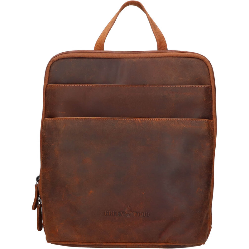 Vintage dámsky kožený batoh Greenwood Norra - svetlo hnedá 64167661