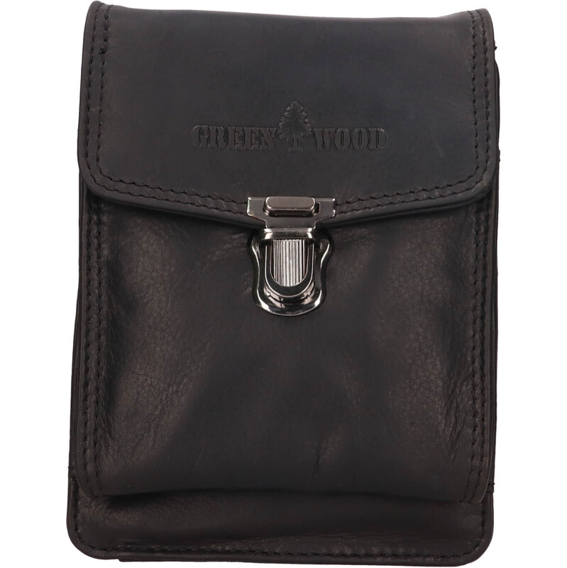 Pánska kožená taška cez rameno Greenwood Dan - čierna 64167667