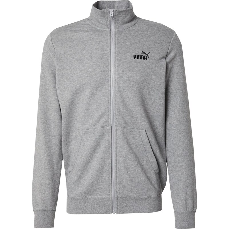PUMA Športová mikina so zipsom Essentials No. 1 sivá / čierna 61974270