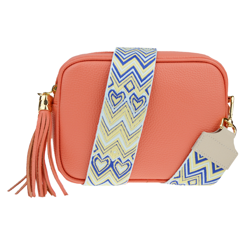 Ružová kožená talianska crossbody kabelka Bala Salmone s prídavným 64168663