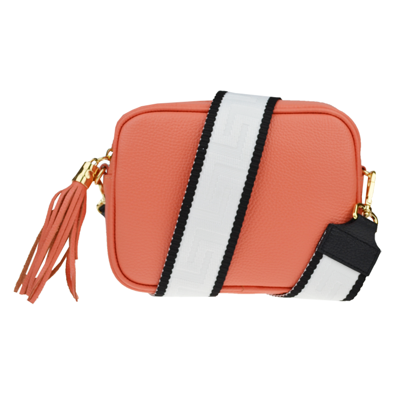 Ružová kožená talianska crossbody kabelka Bala Salmone s prídavným 64168664