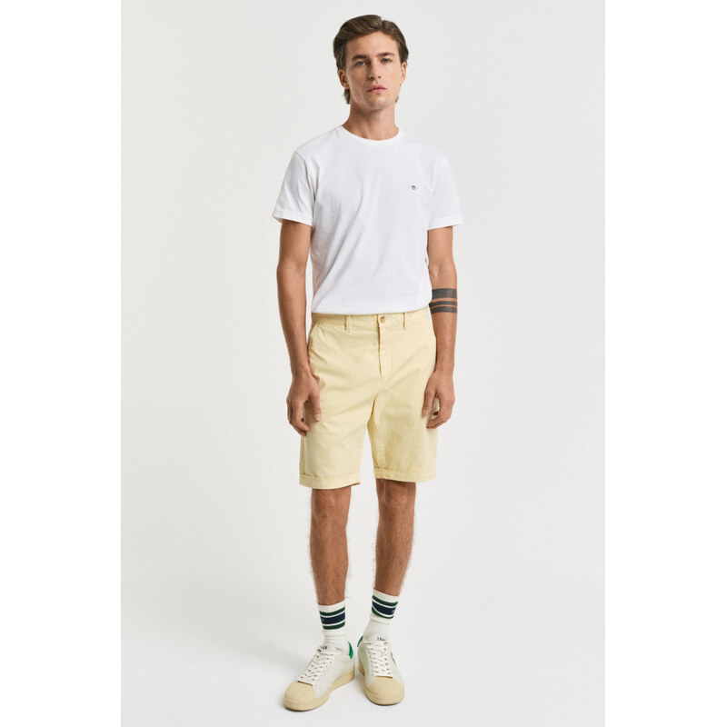 ŠORTKY GANT REG SUNFADED CHINO SHORTS DUSTY LIGHT YELLOW 62622066