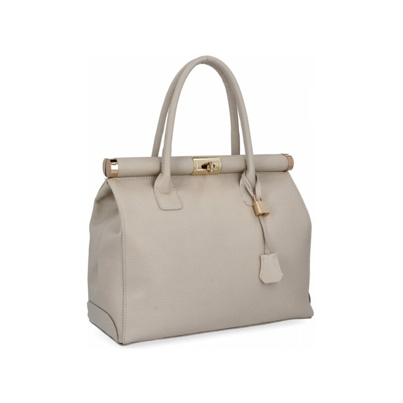 Kožené kabelka kufrík Vittoria Gotti béžová 800-Fbe 64175001