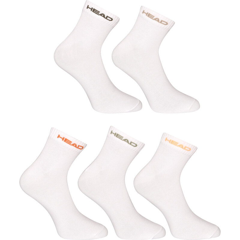 5PACK ponožky HEAD členkové bielé (701230707 001) 64135650