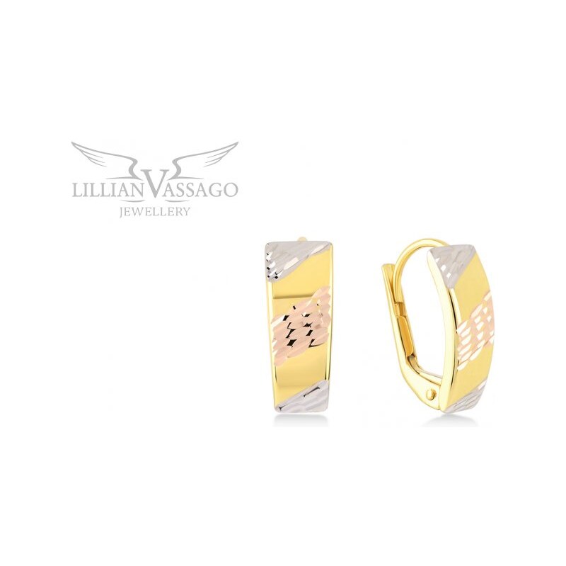Lillian Vassago Patentové náušnice s gravírovaním, kombinované zlato 64193280