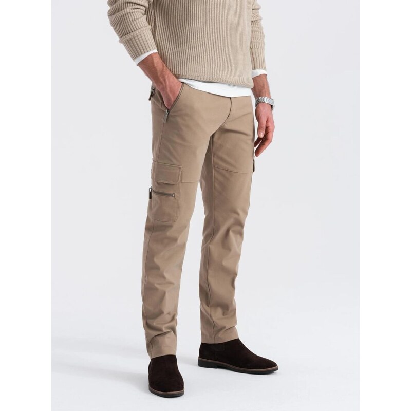 Ombre Clothing Trendové hnedé pánske joggery V3 PACG-0204 64194742