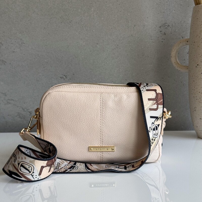 Kožená kabelka CROMIA Aruba krémová 64196457