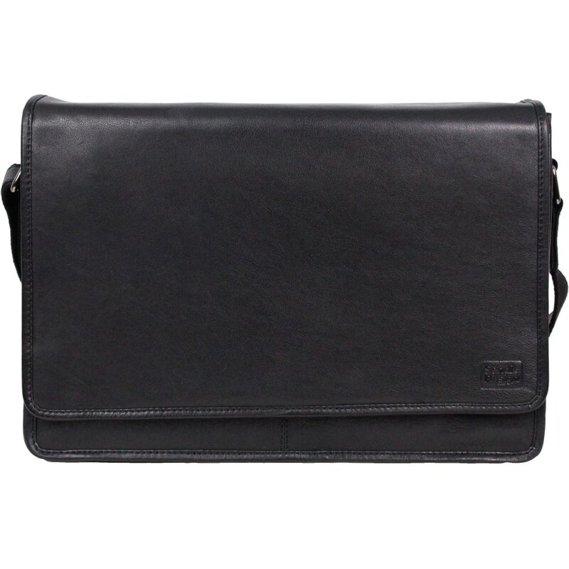 Sendi Design Pánska kožená taška cez rameno MARS čierna 52598657
