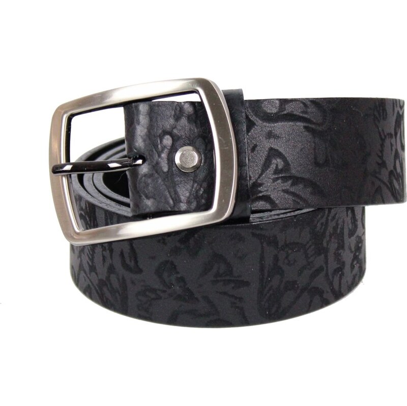 Penny Belts Dámsky kožený opasok 246V260 čierny vzor 47271803