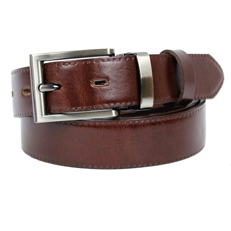 Penny Belts Pánsky spoločenský kožený opasok 230-020-1 tmavo hnedý 37585675