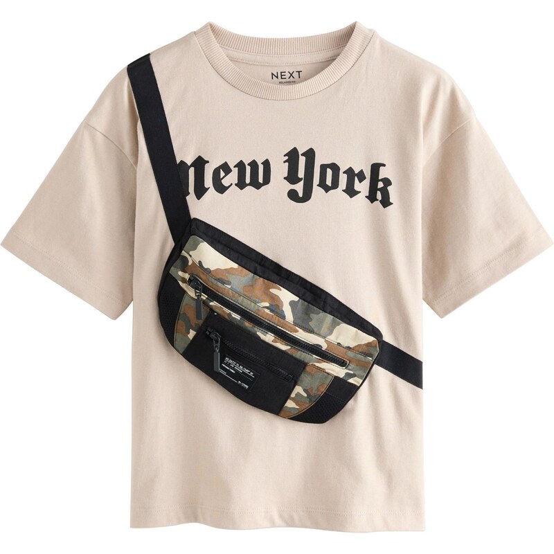 Next Tričko krémová / čokoládová / tmavozelená / čierna 64488353