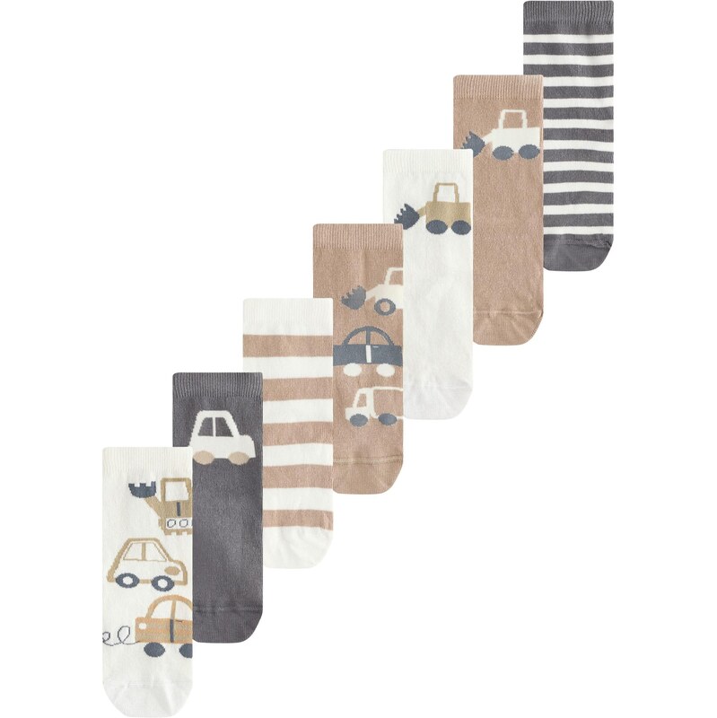 Next Ponožky tmavobéžová / svetlohnedá / tmavosivá / biela 64465520