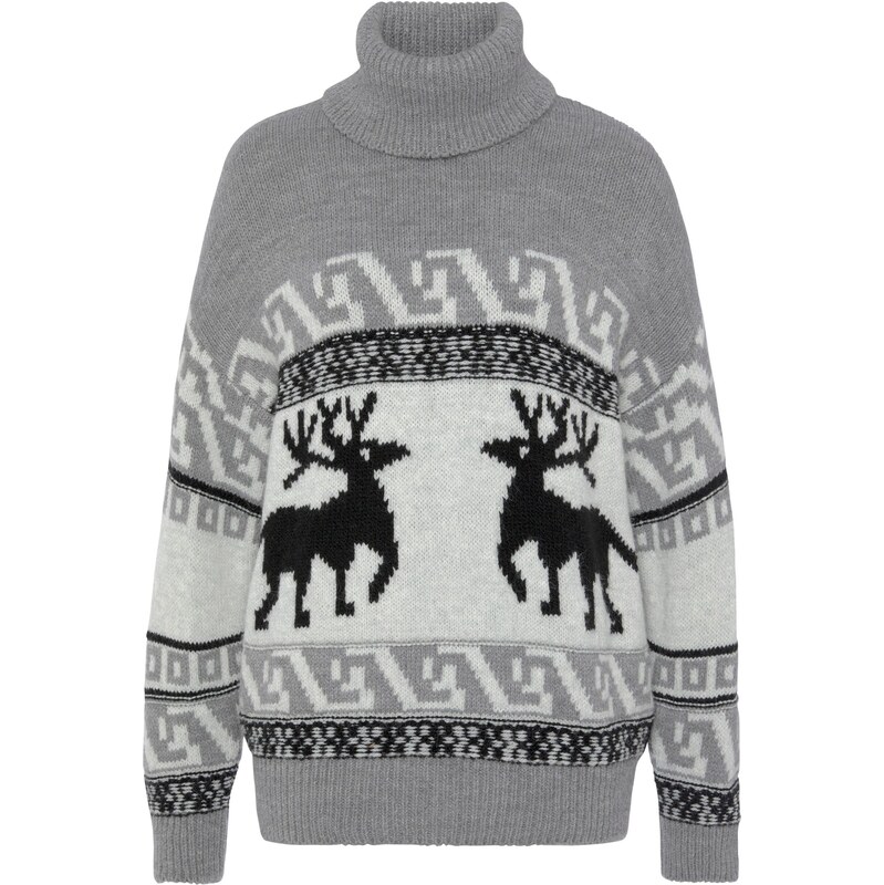 VIVANCE Sveter sivá / čierna / biela 64201260