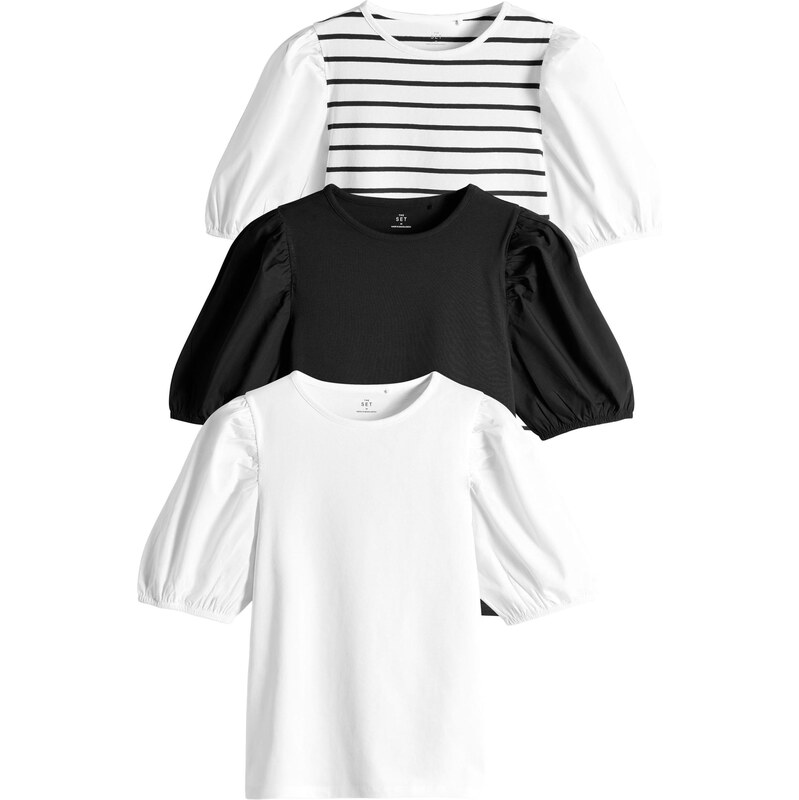 The Set Tričko čierna / biela 64201587