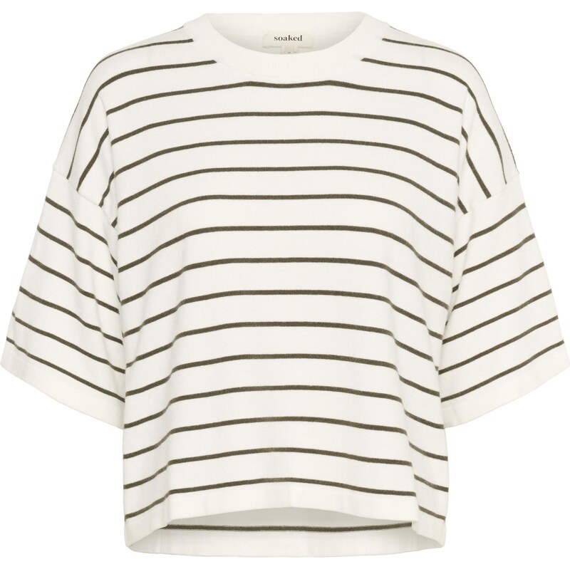 SOAKED IN LUXURY Sveter SLSpina olivová / biela 65880736