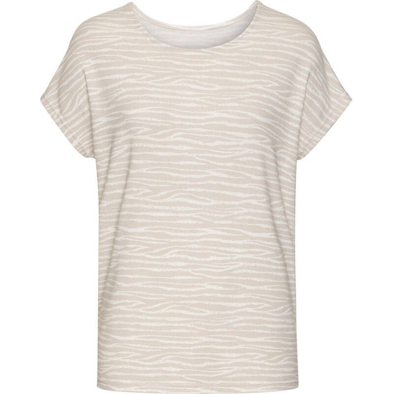 LASCANA Tričko piesková / biela 65645524