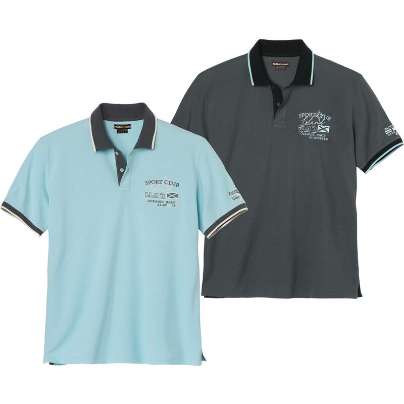 Sada 2 polokošieľ z piké úpletu Pacific Atlas For Men Modrá 64202243