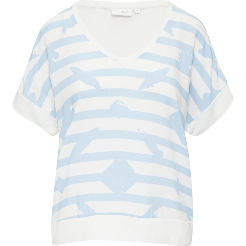 comma casual identity Tričko svetlomodrá / biela 65649330