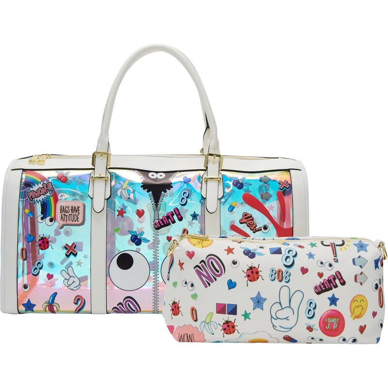 MYMO Cestovná taška Pop Eyetheme mätová / fialová / čierna / biela 65881382