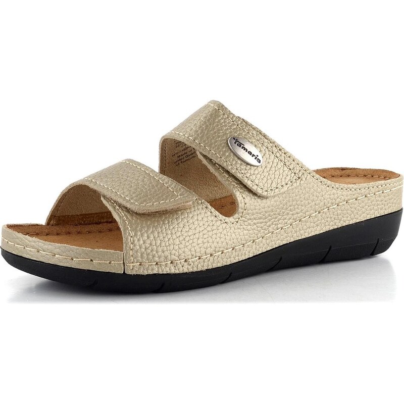 Tamaris fuzbetové šľapky metalické Light Gold 1-27510-41 62752454