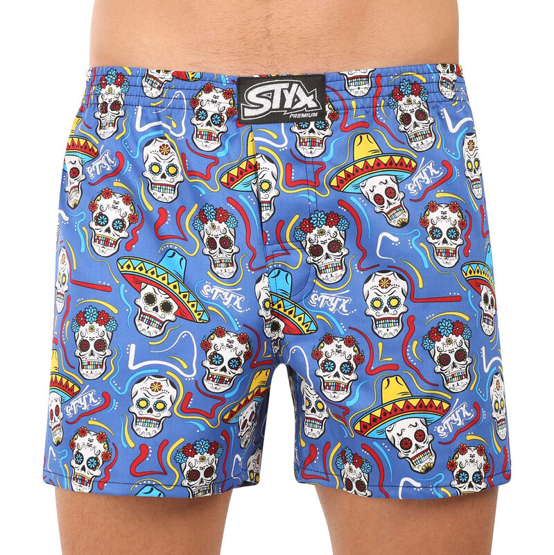 Pánske trenky Styx premium art klasická guma lebky (AP1856) 64203919
