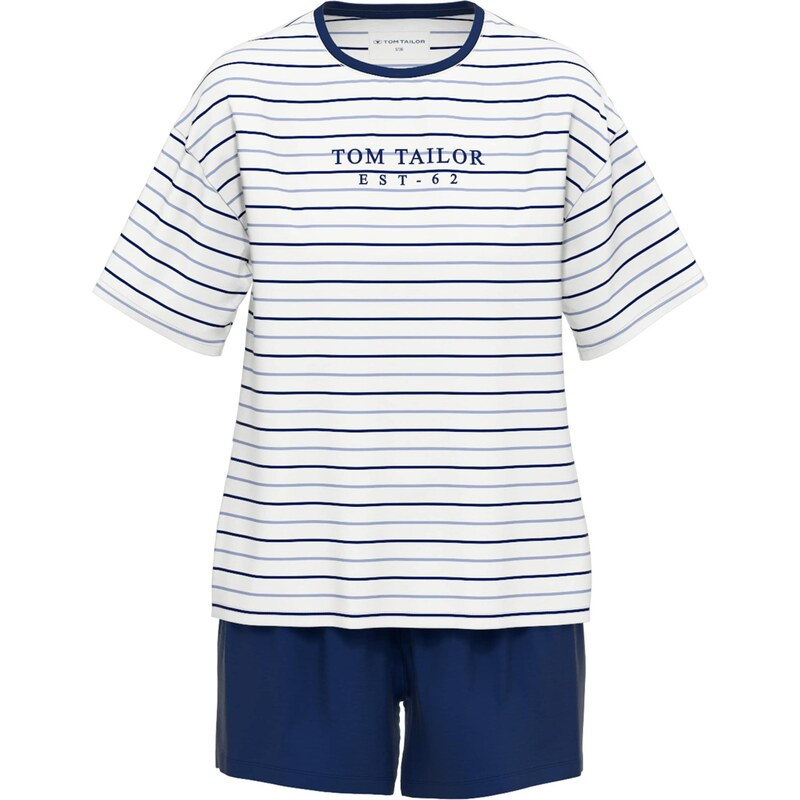 TOM TAILOR Kraťasy Charlotte námornícka modrá / zafírová / biela 64255694