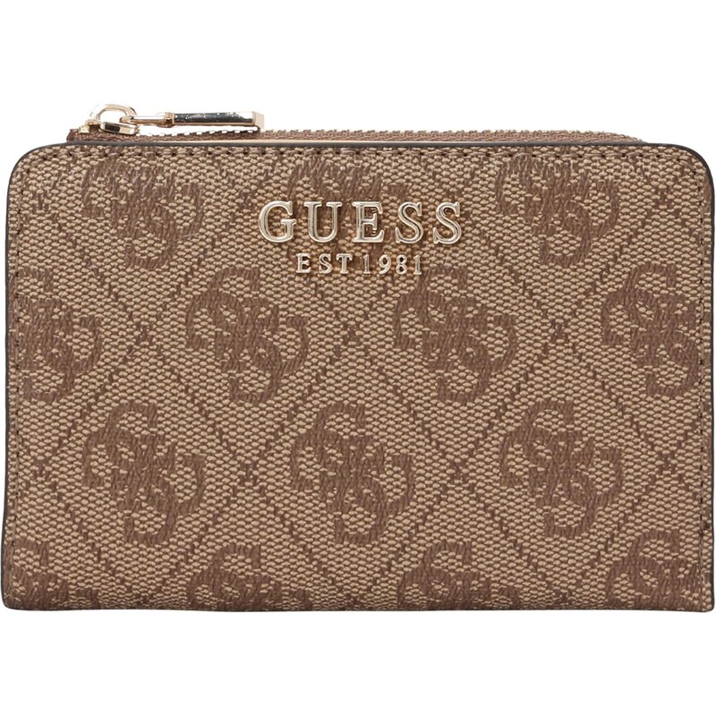 GUESS Peňaženka LAUREL II SLG ZIP ARND CRD CSE béžová / hnedá 64217264