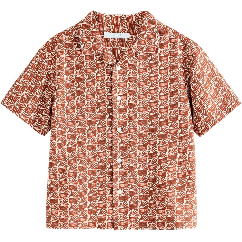 Next Košeľa hrdzavohnedá / biela ako vlna 64216651